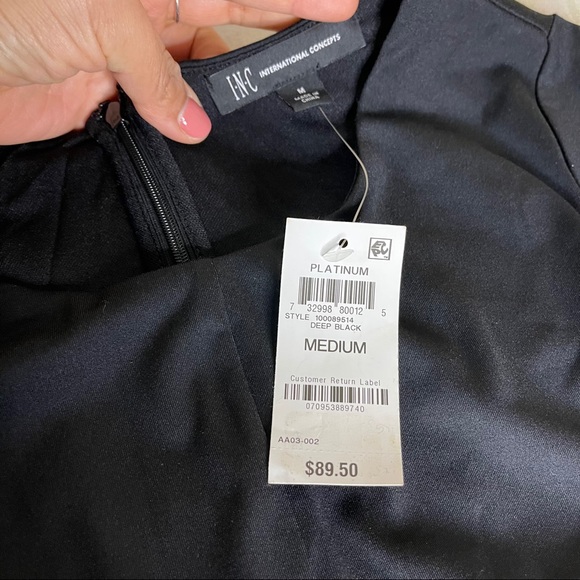 INC Black dress 3/4 sleeves - Picture 6 of 12